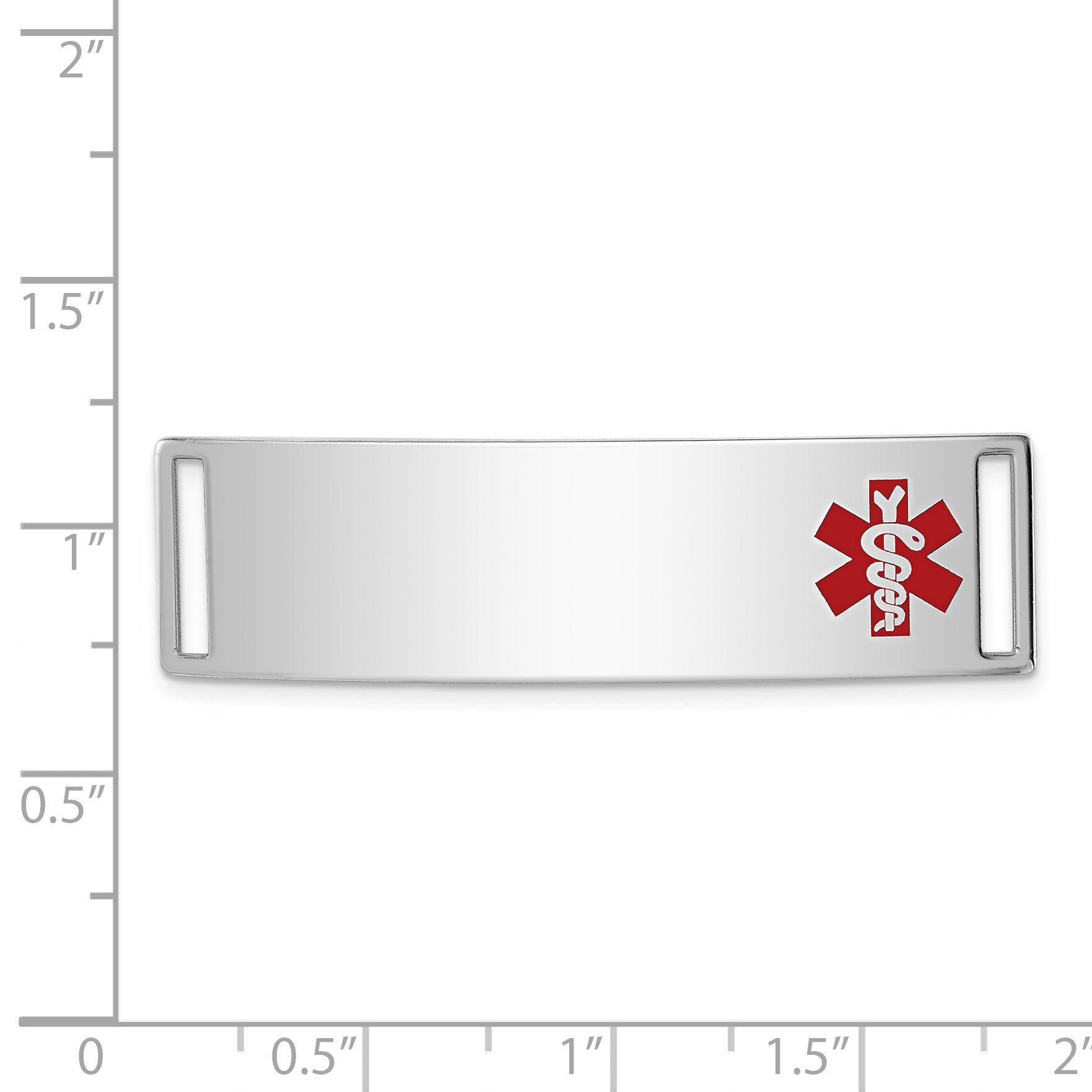 Sterling Silver Rhodium-plated Medical ID Plate Secondary image