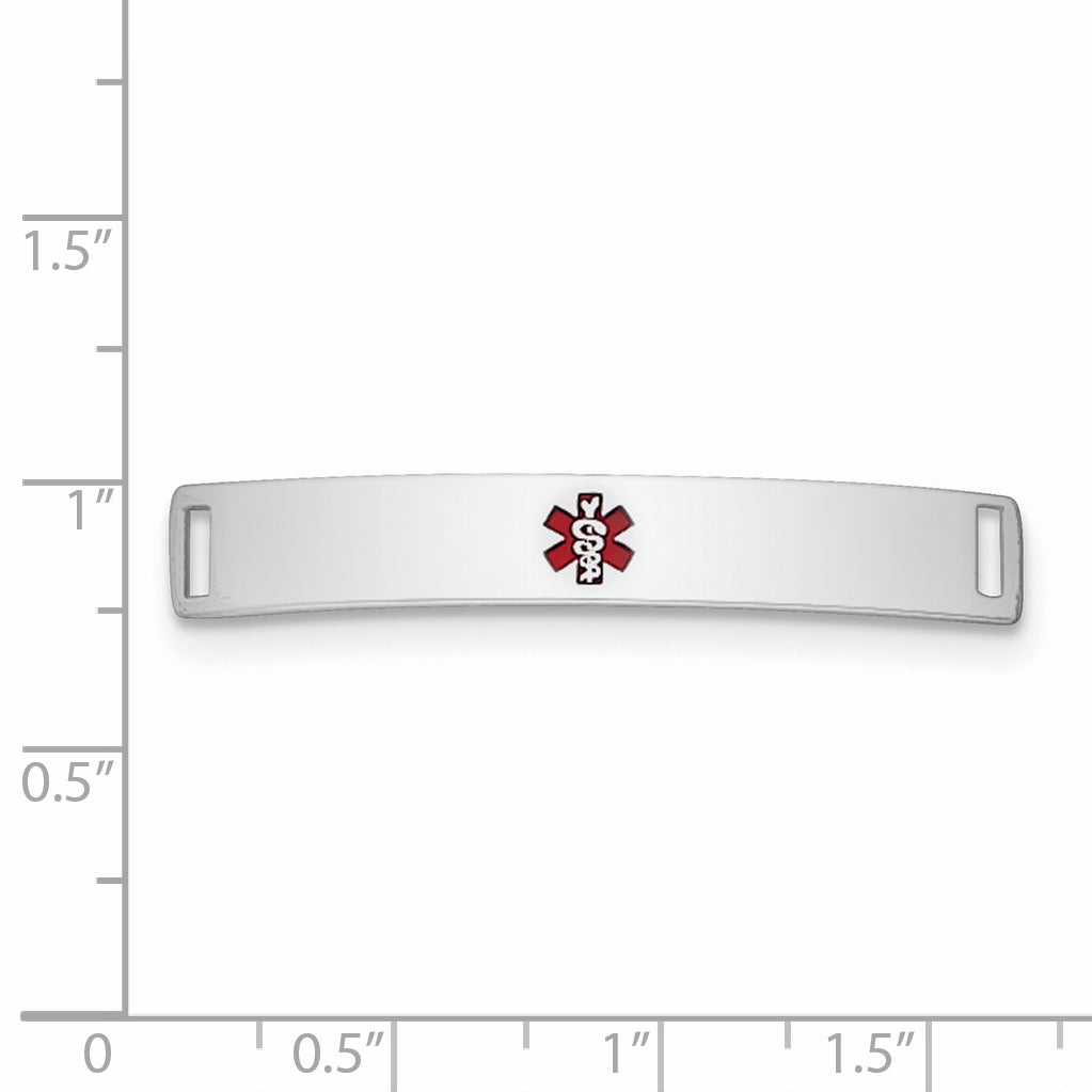 Sterling Silver Rhodium-plated Medical ID Plate Secondary image