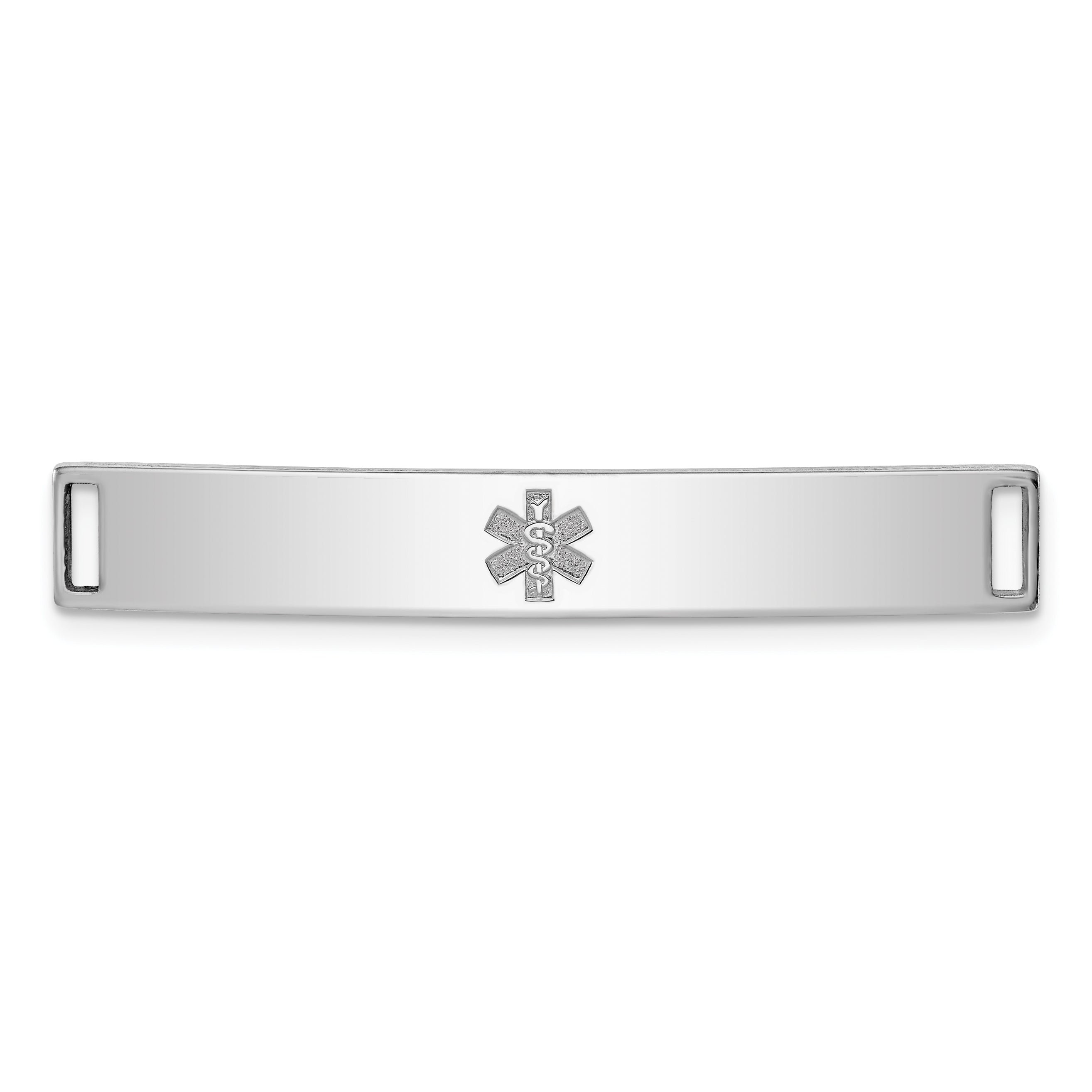 Sterling Silver Rhodium-plated Non-enameled Medical ID Plate Main image