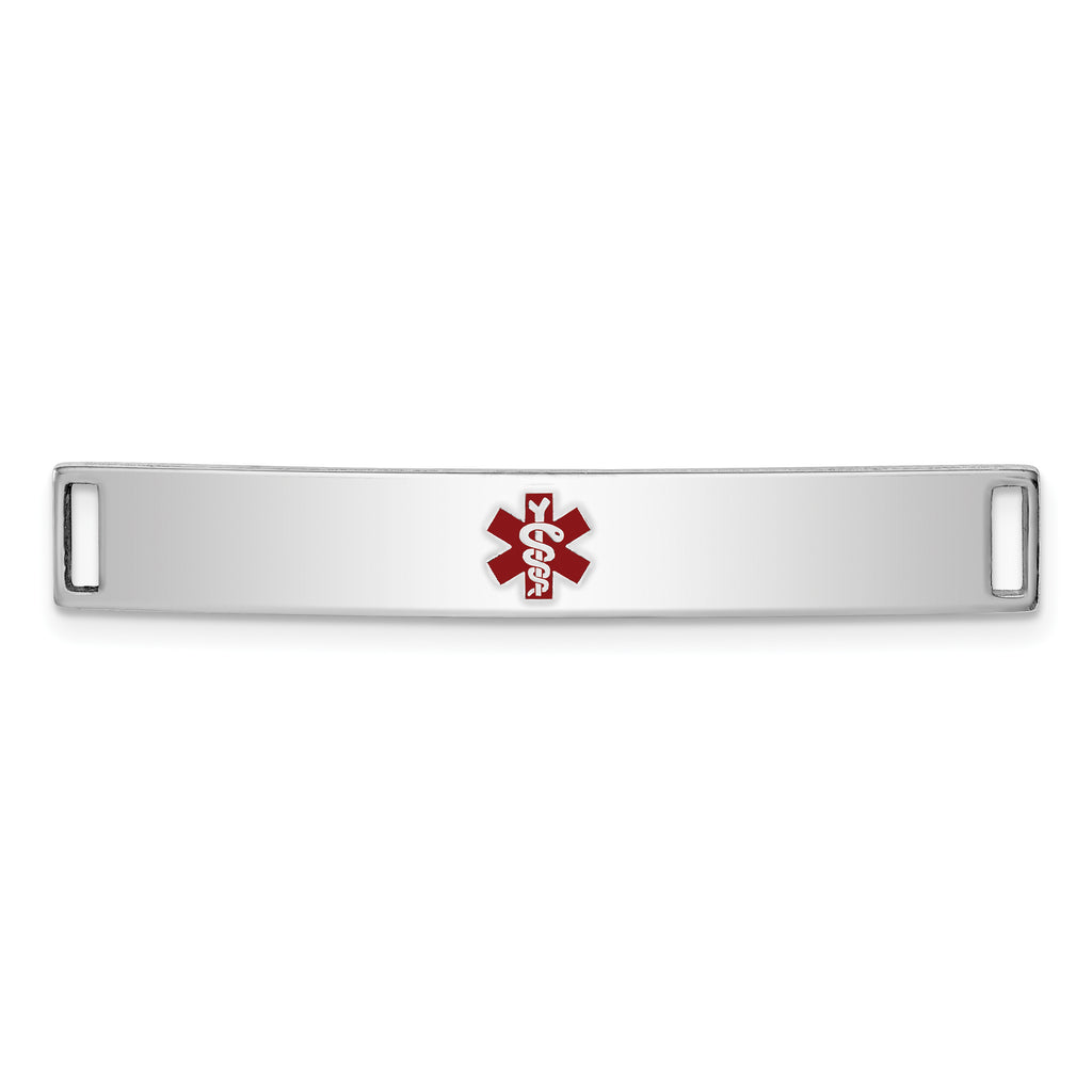 Sterling Silver Rhodium-plated Medical ID Plate