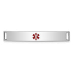 Sterling Silver Rhodium-plated Medical ID Plate