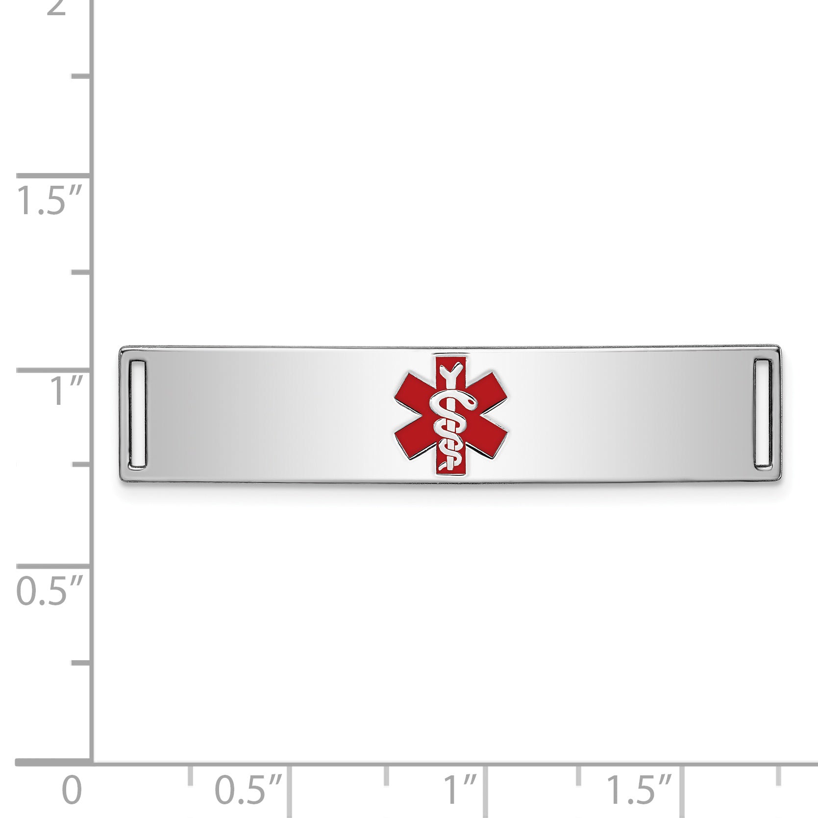 Sterling Silver Rhodium-plated Medical ID Plate Secondary image