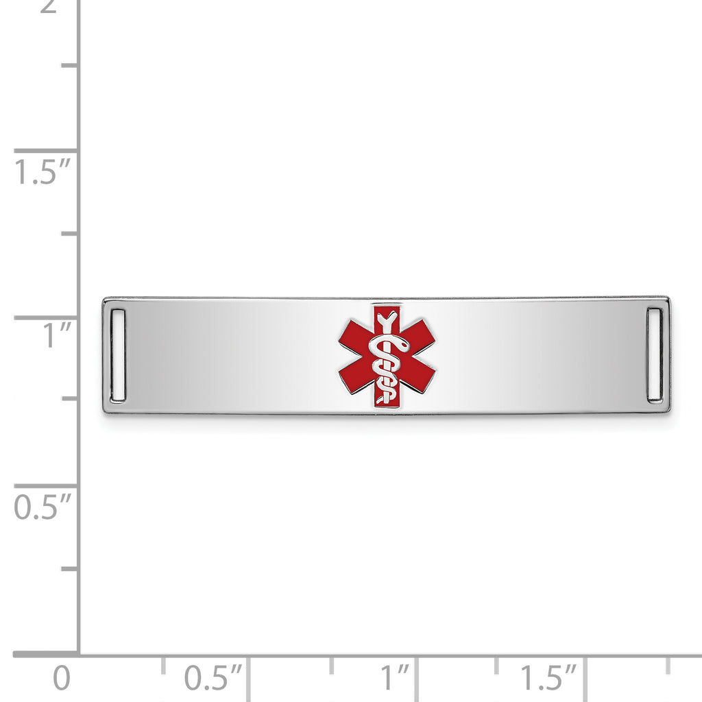 Sterling Silver Rhodium-plated Medical ID Plate
