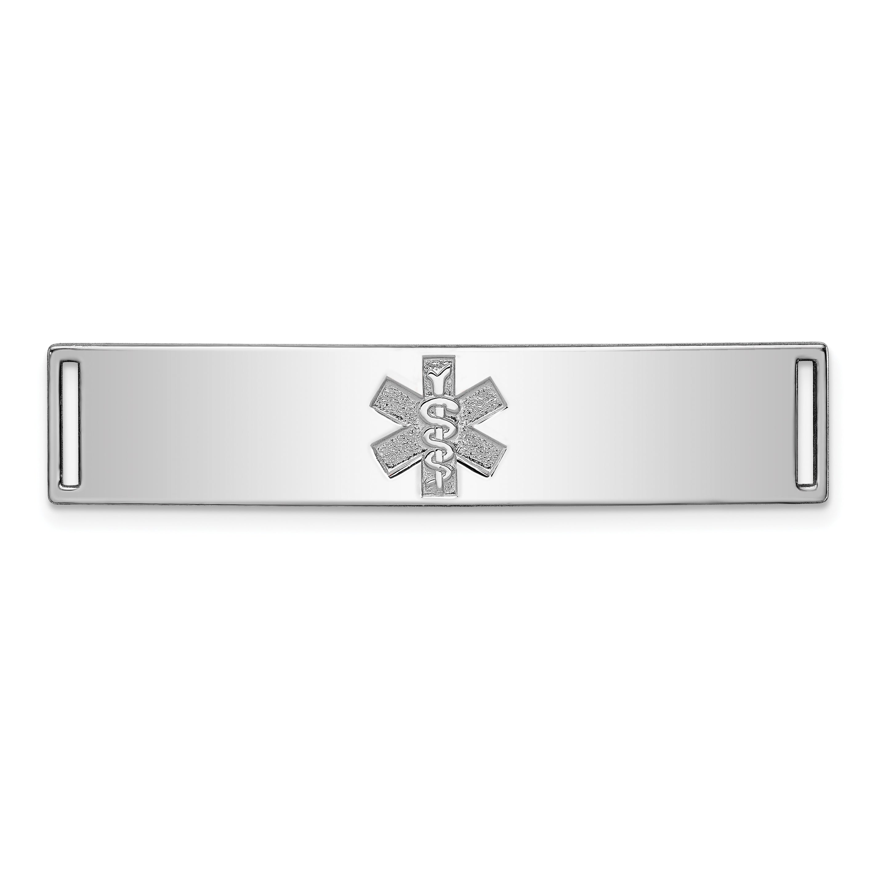 Sterling Silver Rhodium-plated Non-enameled Medical ID Plate Main image