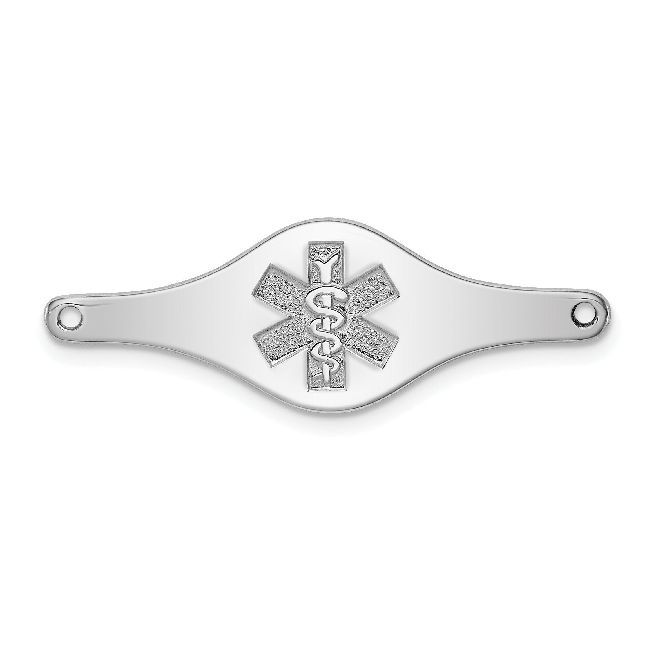Sterling Silver Rhodium-plated Non-enameled Medical ID Plate Main image