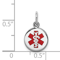 Sterling Silver Rhodium-plated Medical Charm