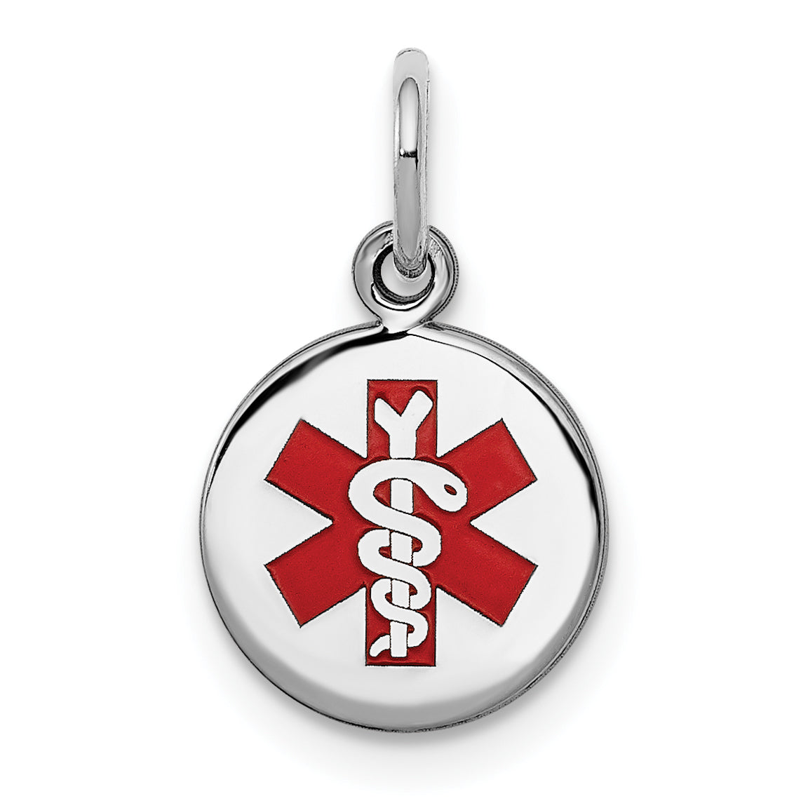 Sterling Silver Rhodium-plated Medical Charm