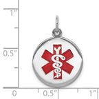 Sterling Silver Rhodium-plated Medical Jewelry Pendant