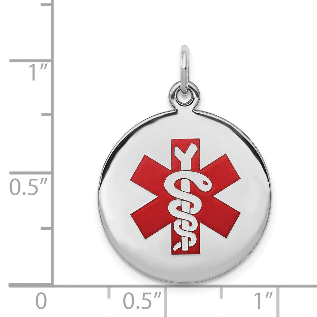Sterling Silver Rhodium-plated Medical Jewelry Pendant