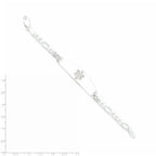 Sterling Silver Rhod-plt Non-enameled Medical ID Figaro Link Bracelet