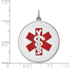 Sterling Silver Rhodium-plated Medical Jewelry Pendant