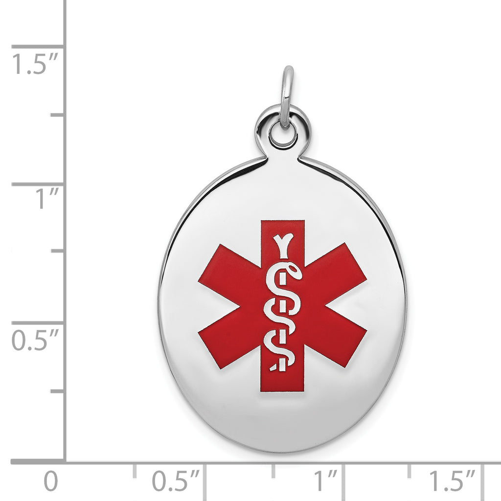 Sterling Silver Rhodium-plated Medical Jewelry Pendant