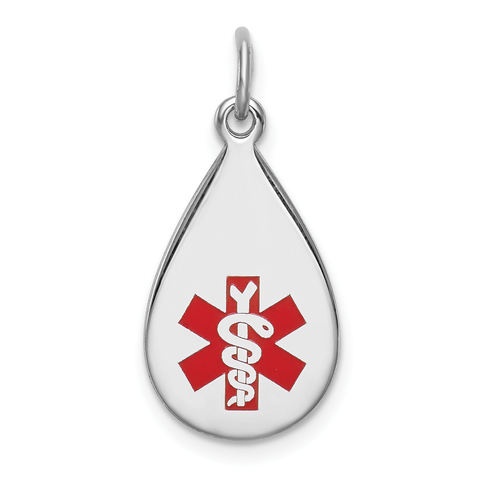 Sterling Silver Rhodium-plated Medical Jewelry Pendant