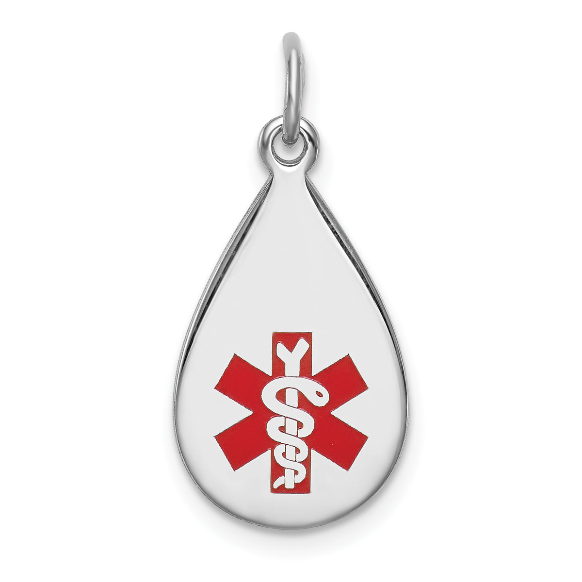 Sterling Silver Rhodium-plated Medical Jewelry Pendant