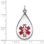 Sterling Silver Rhodium-plated Medical Jewelry Pendant