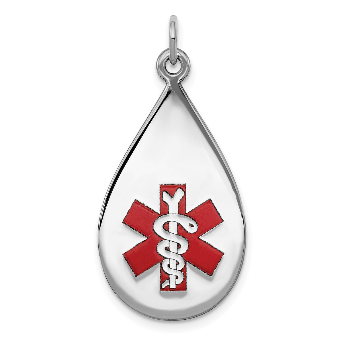 Medical Jewelry Pendant in Sterling Silver, 28mm Engravable - Sophia Jewelers Main image