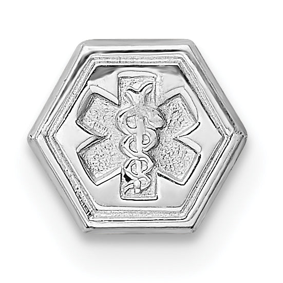 Sterling Silver Rhodium Non-enameled Attachable Emblem Medical Charm Main image