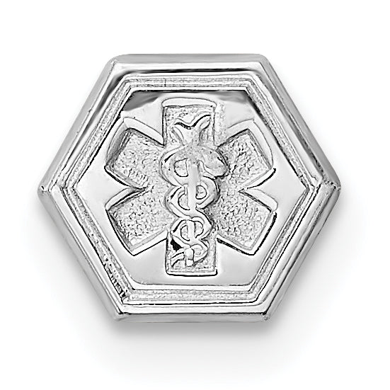 Sterling Silver Rhodium Non-enameled Attachable Emblem Medical Charm