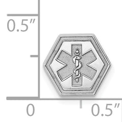 Sterling Silver Rhod-plt Non-enameled Attachable Emblem Medical Charm