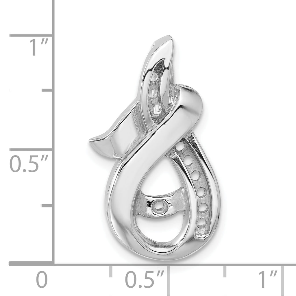 14k White Gold Peg Set Slide Mounting (No Stone Included)