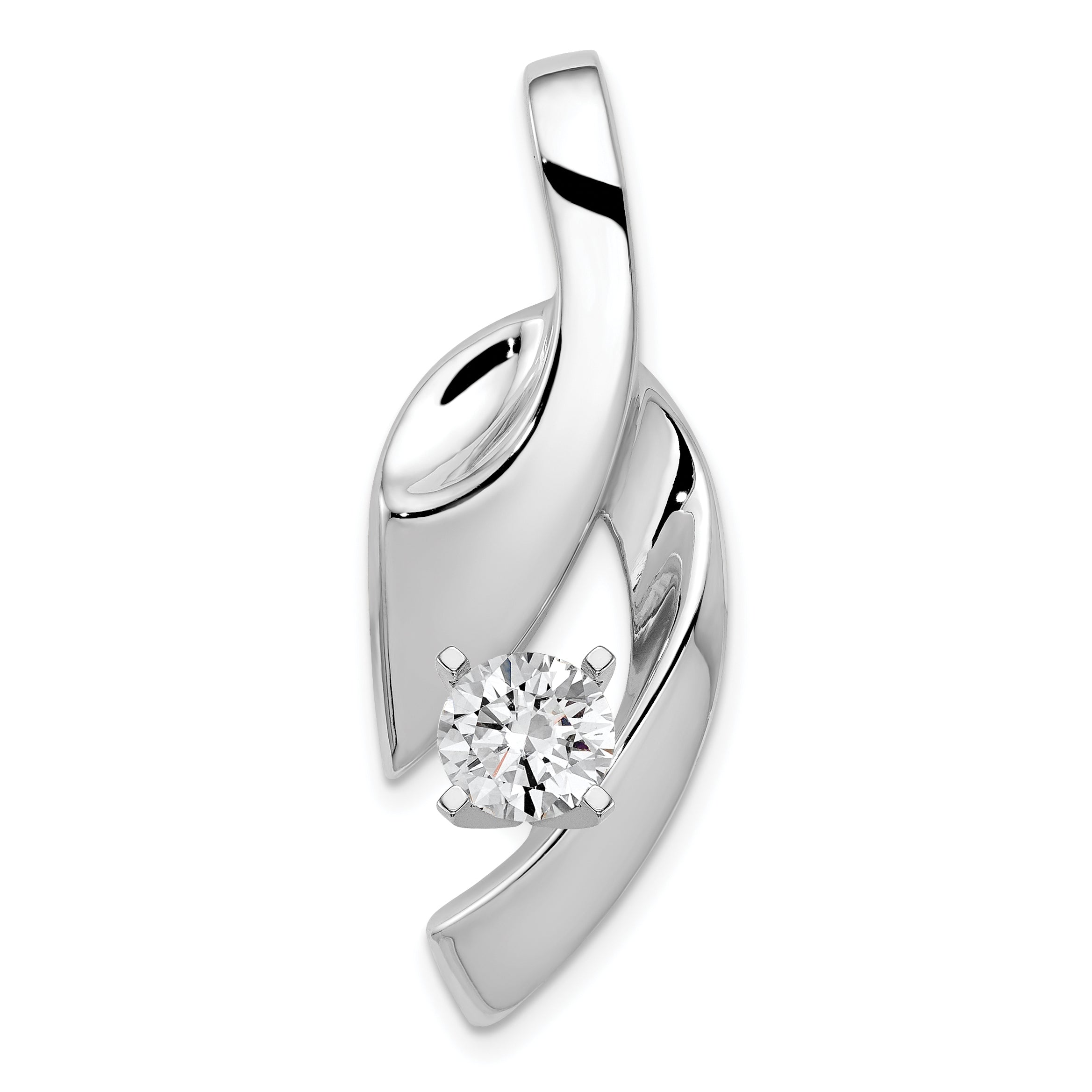 14K White Gold Fancy Peg Set Slide Mounting (No Stone Included)