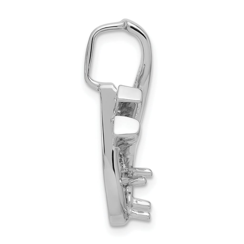 14k White Gold Holds 1-6mm Stone, Slide Mounting (No Stone Included)