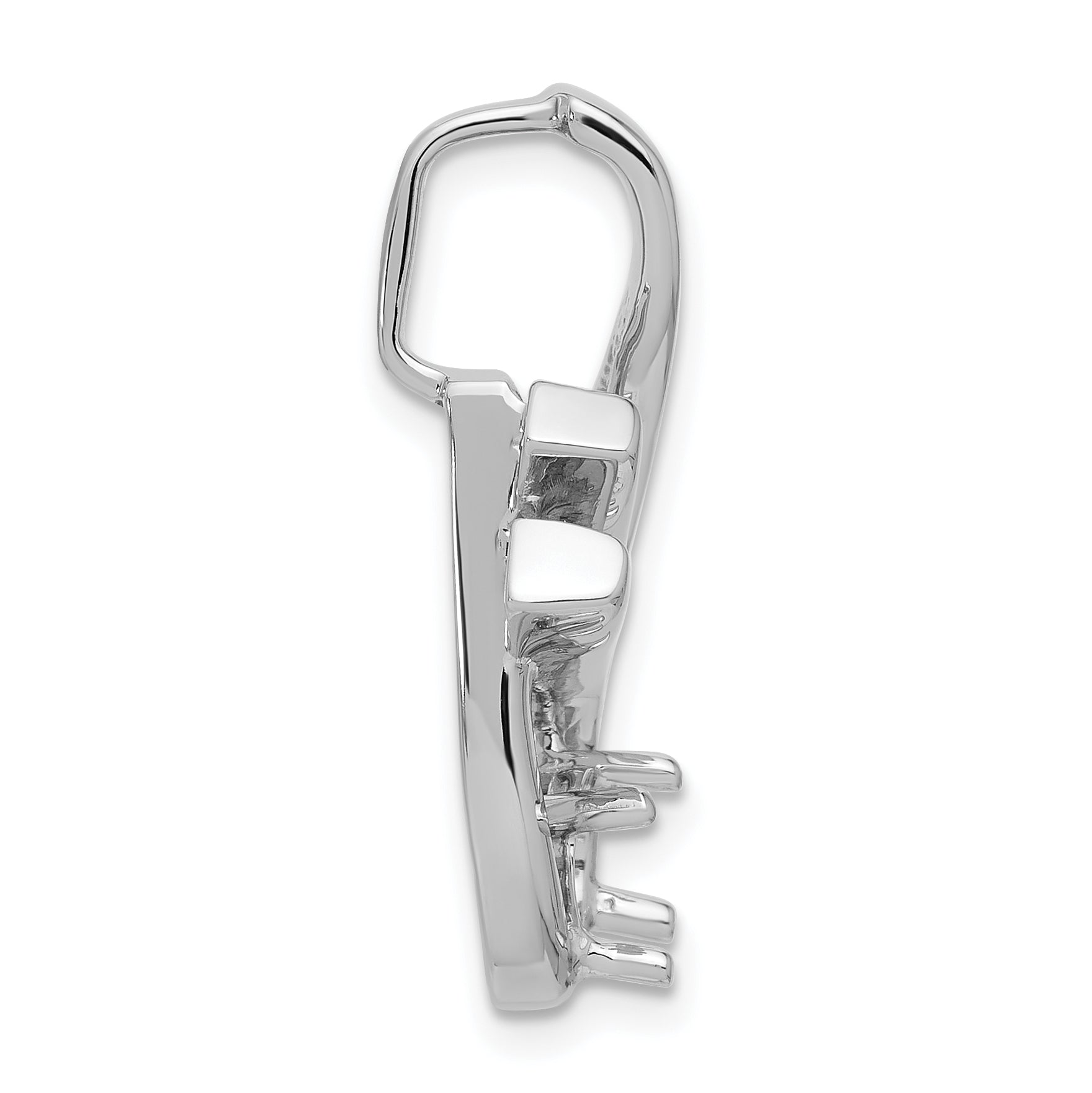 14k White Gold Holds 1-6mm Stone, Slide Mounting (No Stone Included)