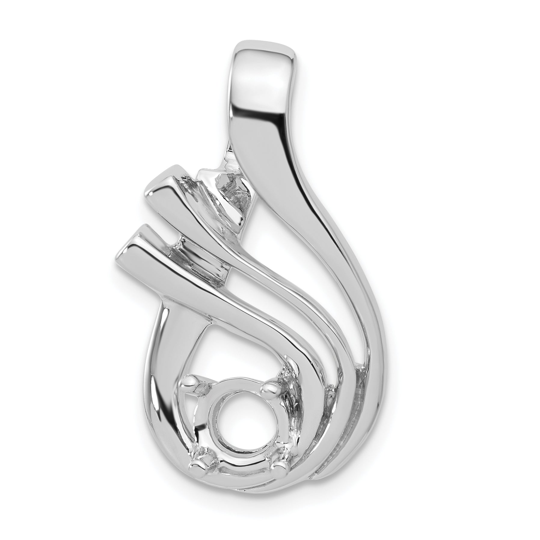 14k White Gold Holds 1-6mm Stone, Slide Mounting Main image