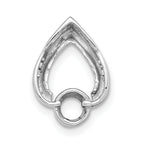 14k White Gold Teardrop 4mm Diamond Chain Slide Mounting (No Stone Included)