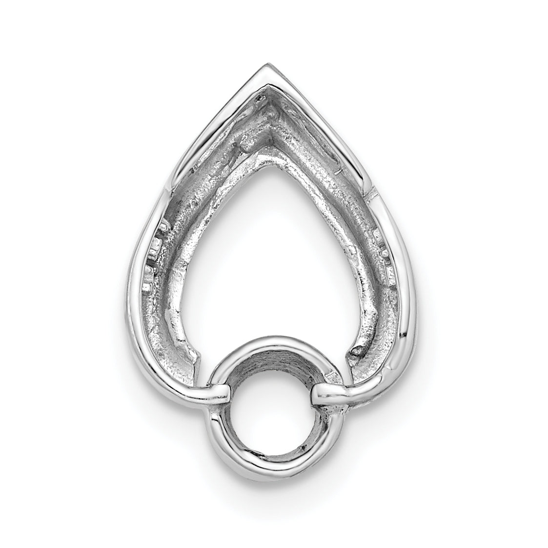 14k White Gold Teardrop 4mm Diamond Chain Slide Mounting (No Stone Included)
