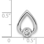 14k White Gold Teardrop 4mm Diamond Chain Slide Mounting (No Stone Included)