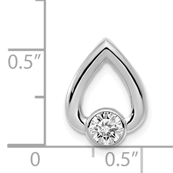 14k White Gold Teardrop 4mm Diamond Chain Slide Mounting (No Stone Included)