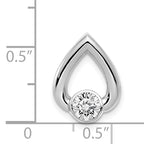 14k White Gold Teardrop 4.4mm Diamond Chain Slide Mounting (No Stone Included)