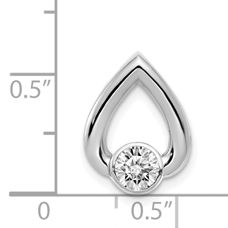 14k White Gold Teardrop 4.4mm Diamond Chain Slide Mounting (No Stone Included)