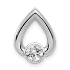 14k White Gold Teardrop 4.4mm Diamond Chain Slide Mtg