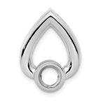 14k White Gold Teardrop 5mm Diamond Chain Slide Mounting (No Stone Included)