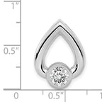 14k White Gold Teardrop 5mm Diamond Chain Slide Mounting (No Stone Included)