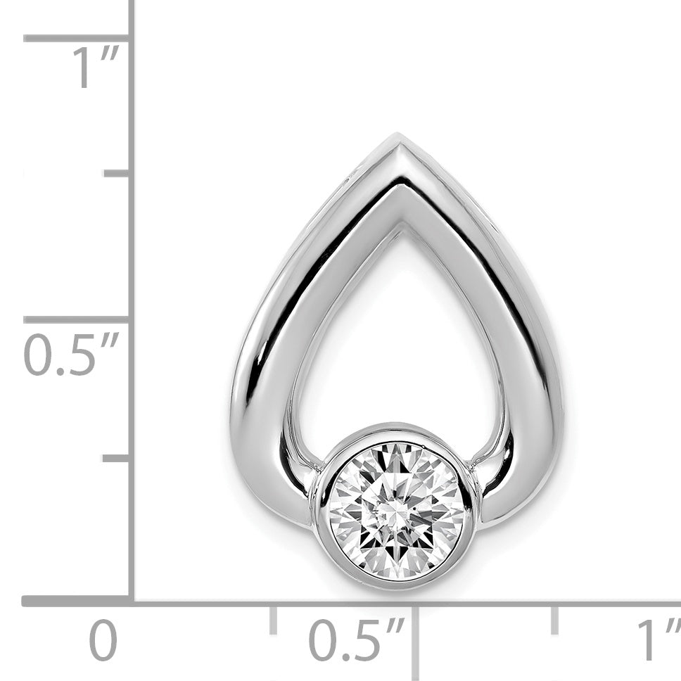 14k White Gold Teardrop 5.8mm Diamond Chain Slide Mounting (No Stone Included) Secondary image