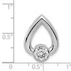 14k White Gold Teardrop 5.8mm Diamond Chain Slide Mounting (No Stone Included)