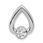 14k White Gold Teardrop 5.8mm Diamond Chain Slide Mtg