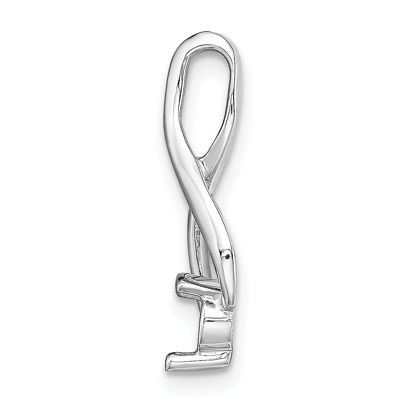 14k White Gold Fancy 4mm Diamond Slide Mounting (No Stone Included)