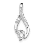 14k White Gold Fancy 4mm Diamond Slide Mounting (No Stone Included)