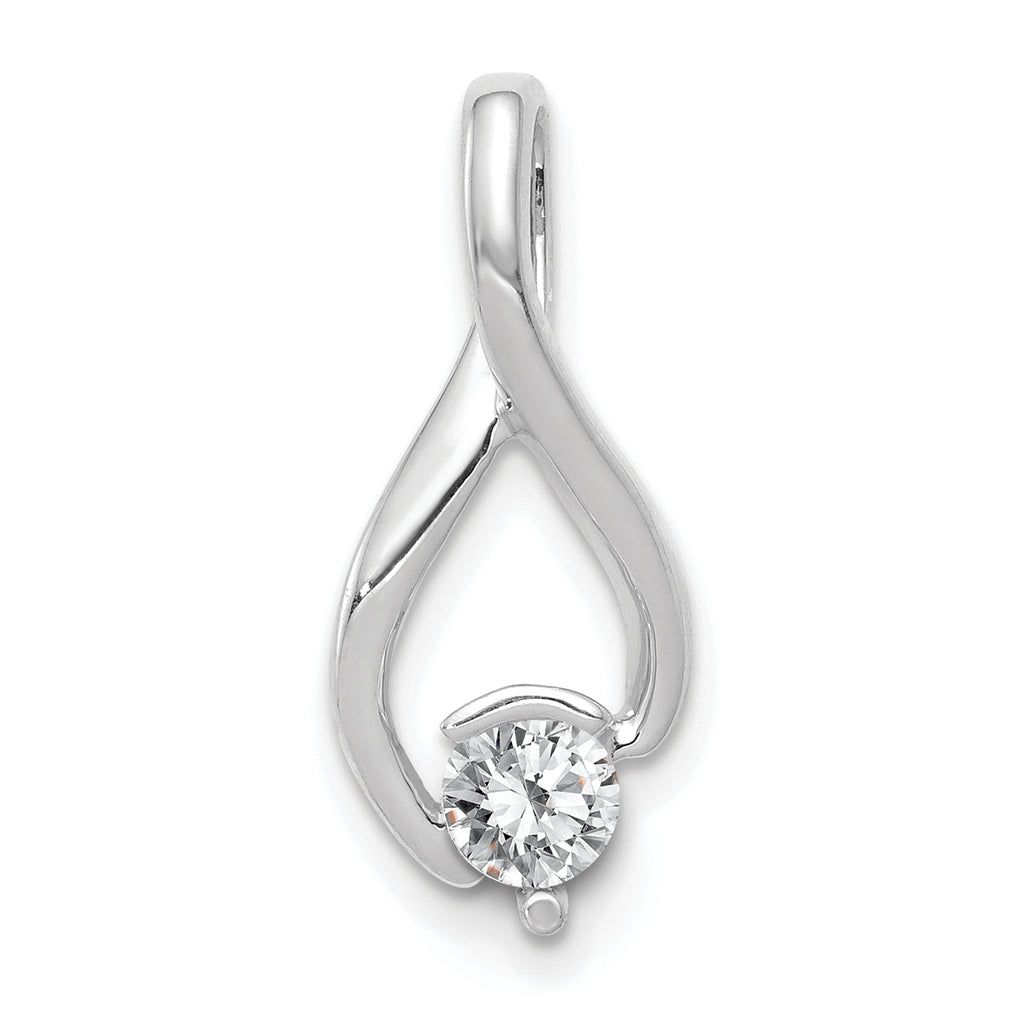 14k White Gold Fancy 4mm Diamond Slide Mounting (No Stone Included)