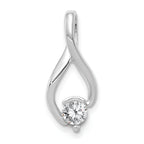 14k White Gold Fancy 4mm Diamond Slide Mounting (No Stone Included)
