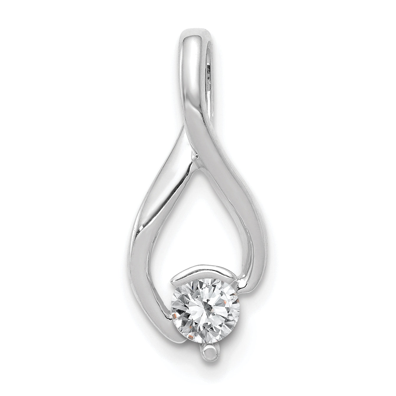 14k White Gold Fancy 4mm Diamond Slide Mounting (No Stone Included)