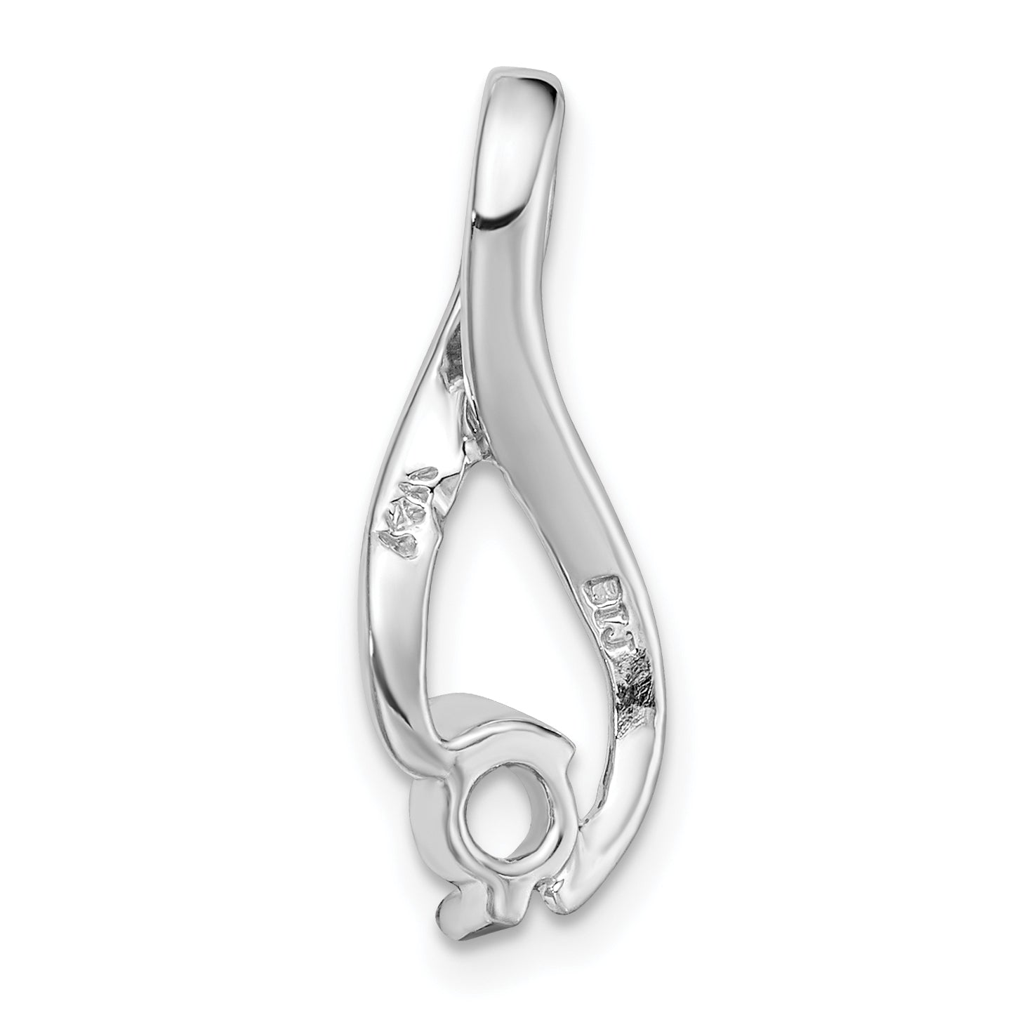 14k White Gold Fancy 4.5mm Diamond Slide Mounting (No Stone Included)