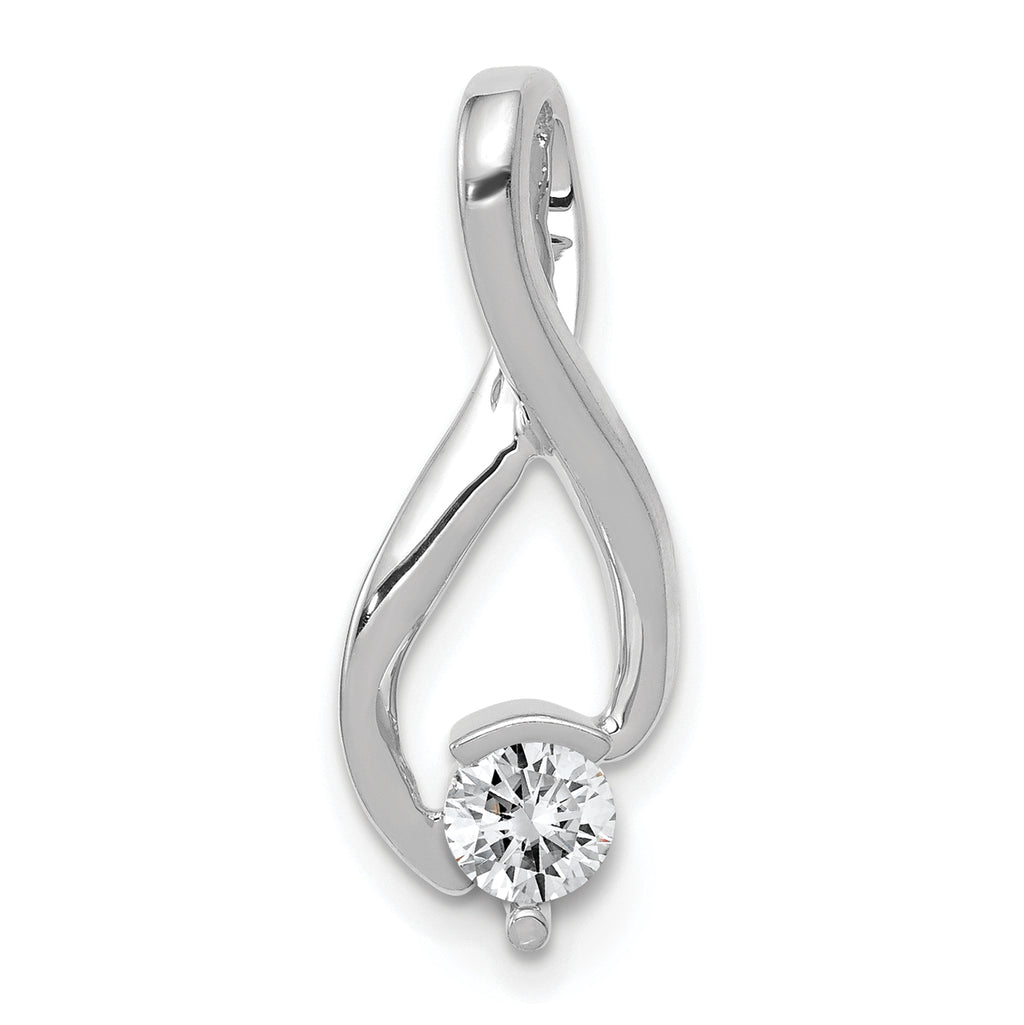 14k White Gold Fancy 4.5mm Diamond Slide Mounting (No Stone Included)
