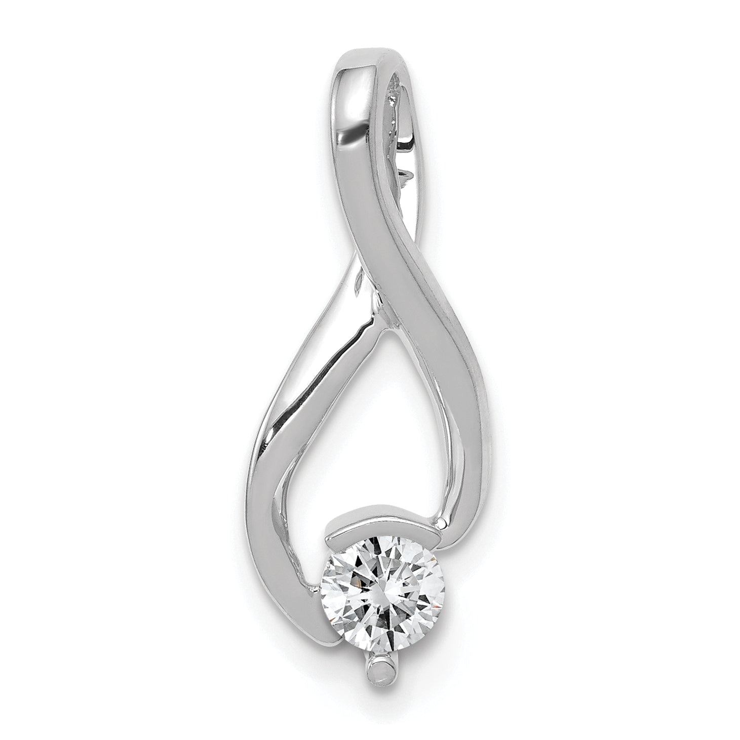 14k White Gold Fancy 4.5mm Diamond Slide Mounting (No Stone Included)