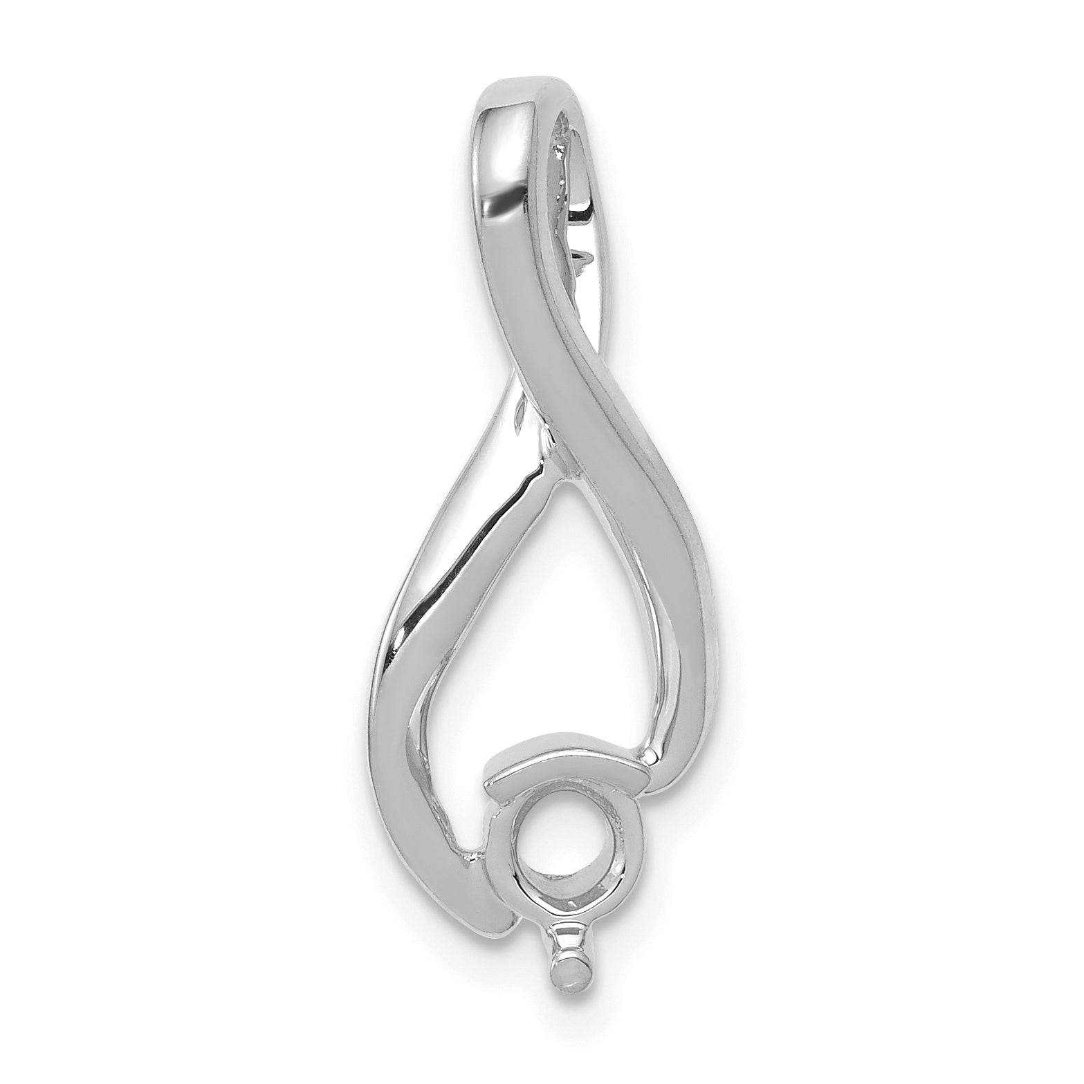 14k White Gold Fancy 4.5mm Diamond Slide Mtg Main image