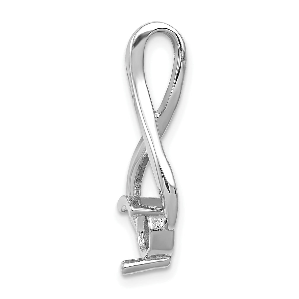 14k White Gold Fancy 5mm Diamond Slide Mounting (No Stone Included)